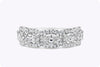 1.57 Carats Total Five-Stone Oval Cut Diamond Halo Wedding Band in White Gold