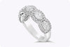 1.57 Carats Total Five-Stone Oval Cut Diamond Halo Wedding Band in White Gold