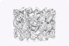 11.75 Carats Total Mixed Cut Three-Row Diamond Eternity Fashion Ring in White Gold