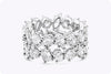 6.90 Total Carat Two Row Mixed Cut Diamonds Eternity Fashion Ring in White Gold