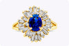 1.17 Carats Sapphire with Diamond Cluster Fashion Ring in Yellow Gold