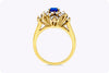 1.17 Carats Sapphire with Diamond Cluster Fashion Ring in Yellow Gold