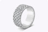 3.12 Carat Total Micro-paved Round Diamond Wide Fashion Ring in White Gold