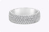 1.60 Carats Total Round Diamonds Five Row Pave Wedding Band in Platinum