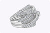 5.10 Carats Total Princess Cut Diamond Intertwined Fashion Wide Ring in White Gold