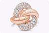 5.80 Carats Total Round Diamond Intertwined Fashion Ring in Rose Gold