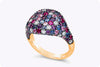 3.72 Carats Total Multi-Gemstone and Diamonds Fashion Ring in Rose Gold