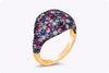 3.72 Carats Total Multi-Gemstone and Diamonds Fashion Ring in Rose Gold