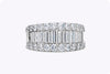 2.65 Carat Total Baguette and Round Diamond Wide Fashion Ring in White Gold