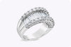 2.65 Carat Total Baguette and Round Diamond Wide Fashion Ring in White Gold