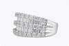 2.13 Carat Total Mixed Cut Diamond Wide Fashion Ring in White Gold
