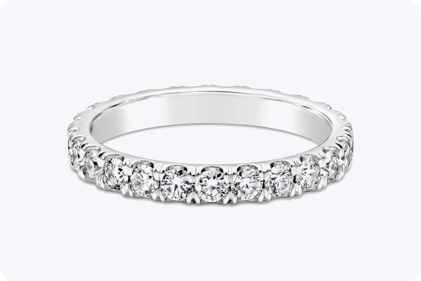 1.02 Carat Round Diamond Eternity Wedding Band Ring in Platinum