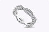 Tacori 0.60 Carats Round Diamond Crossover Eternity Wedding Band Ring in White Gold