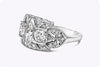 1.76 Carat Total Mixed-Shape Diamond Antique Engagement Ring in White Gold