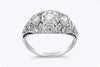 1.45 Carat Total Mixed-Shape Diamond Antique Engagement Ring in Platinum