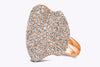 Palmiero 10.45 Carats Round Brilliant Cut Diamond Pavé Fashion Ring in Rose Gold