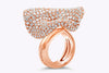 Palmiero 10.45 Carats Round Brilliant Cut Diamond Pavé Fashion Ring in Rose Gold