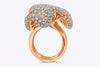 Palmiero 10.45 Carats Round Brilliant Cut Diamond Pavé Fashion Ring in Rose Gold