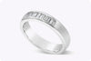 1.0 Carats Total Baguette Diamonds Men's Wide Wedding Band in White Gold