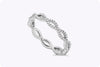 0.37 Carat Total Brilliant Round Diamond Crossover Infinity Wedding Band in White Gold