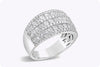 2.27 Carats Total Round & Princess Cut Diamond Wide Fashion Ring in White Gold