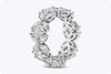 5.74 Carats Total Marquise and Asscher Cut Diamond Flower Eternity Wedding Band in Platinum