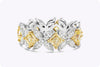 6.35 Carats Total Mixed Cut Fancy Intense Yellow and White Diamond Eternity Wedding Band in Yellow Gold and Platinum