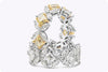 5.74 Carats Total Marquise and Asscher Cut Diamond Flower Eternity Wedding Band in Platinum