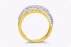 1.18 Carats Total Brilliant Round Diamonds Six Row Galaxy Fashion Ring in Two Tone Gold