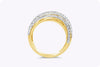 0.84 Carats Total Round Diamonds Six Row Galaxy Fashion Ring in Two Tone Gold
