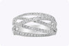 1.13 Carats Total Round Diamond Five Row Galaxy Fashion Ring in White Gold