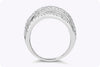 1.13 Carats Total Round Diamond Five Row Galaxy Fashion Ring in White Gold