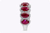 4.74 Carats Oval Cut Ruby and Diamonds Halo Eight Stone Wedding Band in White Gold