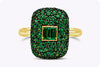 1.57 Carats Total Mixed-Cut Green Tsavorite Fashion Ring in Yellow Gold