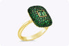 1.57 Carats Total Mixed-Cut Green Tsavorite Fashion Ring in Yellow Gold