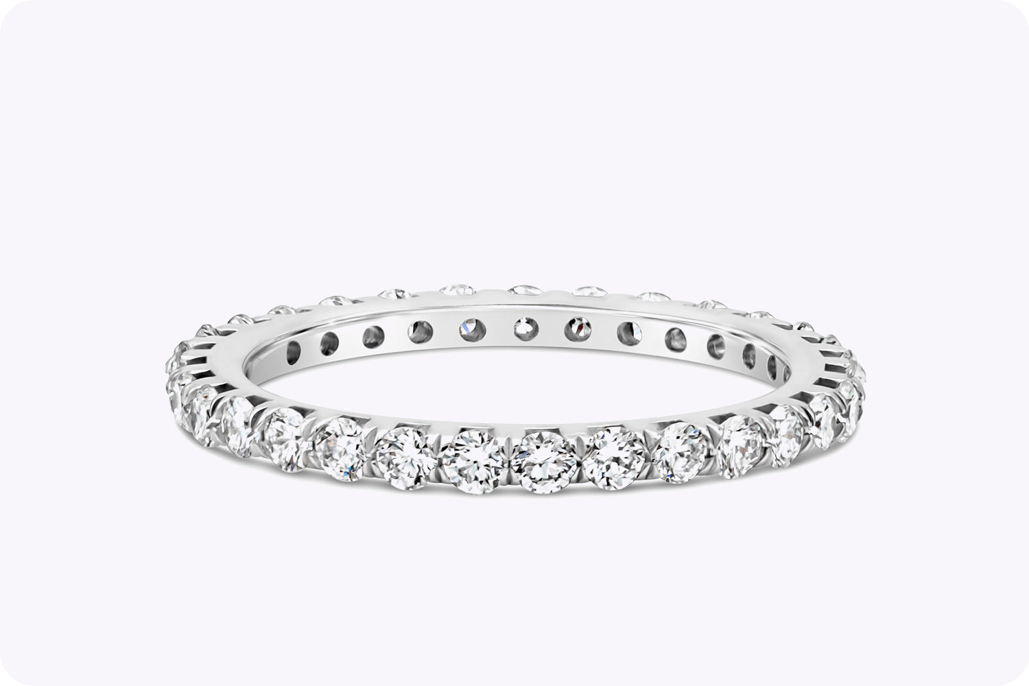 0.99 Carat Total Round Brilliant Cut Diamond Eternity Wedding Band in Platinum