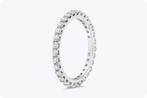 0.99 Carat Total Round Brilliant Cut Diamond Eternity Wedding Band in Platinum