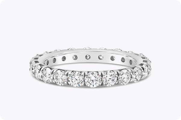 1.94 Carats Total Round Brilliant Diamond Eternity Wedding Band in Platinum