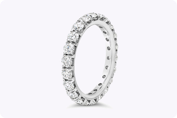 1.94 Carats Total Round Brilliant Diamond Eternity Wedding Band in Platinum