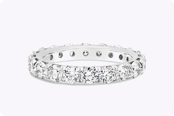 2.95 Carats Total Round Brilliant Diamond Eternity Wedding Band in Platinum