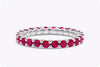 1.99 Carats Total Brilliant Round Cut Ruby Eternity Wedding Band in White Gold