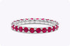 1.99 Carats Total Round Brilliant Cut Ruby Eternity Wedding Band in White Gold