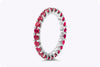 1.99 Carats Total Round Brilliant Cut Ruby Eternity Wedding Band in White Gold