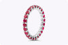 1.99 Carats Total Brilliant Round Cut Ruby Eternity Wedding Band in White Gold