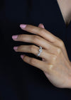 0.72 Carat Total Brilliant Round Cut Diamond Clover Fashion Ring in White Gold