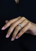0.72 Carat Total Brilliant Round Cut Diamond Clover Fashion Ring in White Gold