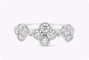 0.72 Carats Total Brilliant Round Cut Diamond Clover Fashion Ring in White Gold