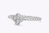 0.26 Carat Total Brilliant Round Cut Diamond Clover Fashion Ring in White Gold