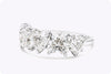 GIA Certified 5.31 Carats Total Heart Shape Diamond Five Stone Wedding Band in Platinum