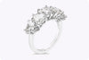 GIA Certified 5.31 Carats Total Heart Shape Diamond Five Stone Wedding Band in Platinum